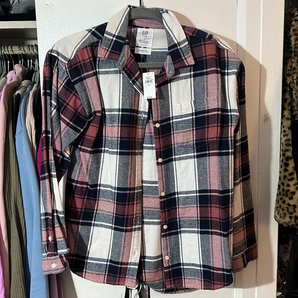 Gap teen plaid shirt